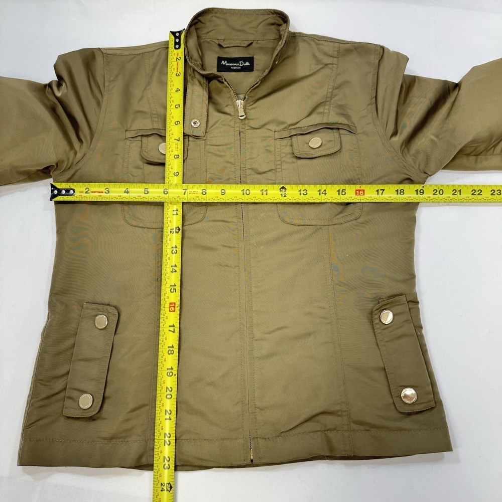 Massimo Dutti Women's Medium Bomber Jacket Lightweight Military‎ Minimalist Chic - Picture 14 of 16